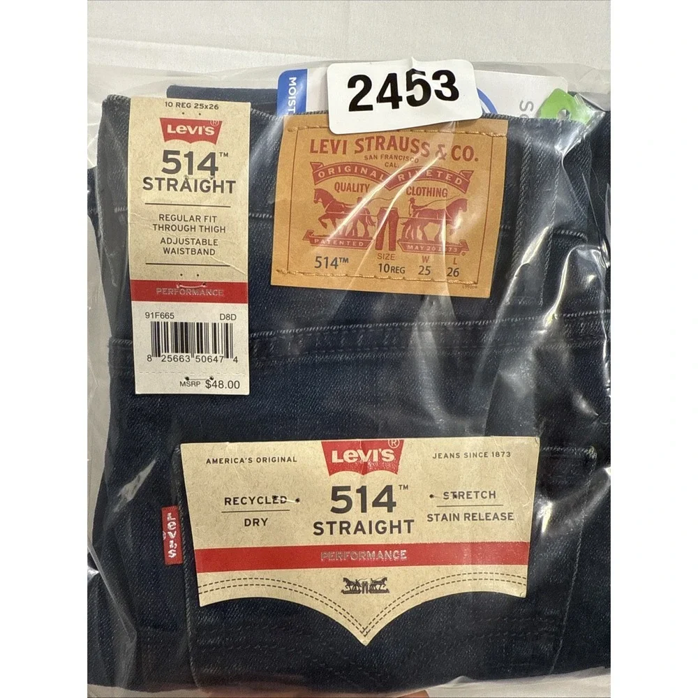 JEANS SLIM STRAIGHT Levi's 514 Men's 25X26 Flex Fit Denim Jeans YOUTH